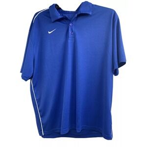 Nike Shirt Mens Dri-Fit  Polo Golf Size XL Blue White